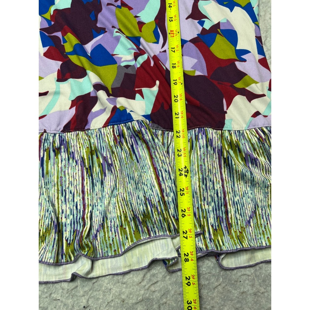 LOGO‎ Lori Goldstein Abstract Print Tunic Top 3/4 Sleeve Pleated Ruffle Hem XL - Picture 4 of 5
